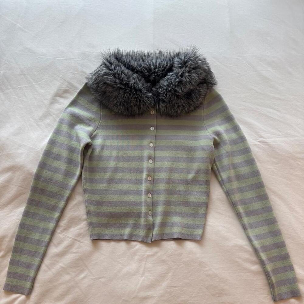 Niihai green and gray striped